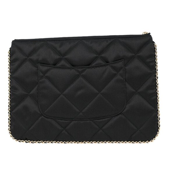 Chanel Black Satin Clutch Bag 115645 - Picture 2 of 9